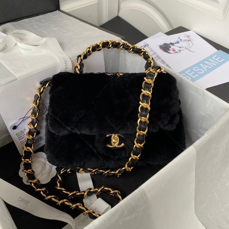 Chanel Handbags AS3499 Wool Black